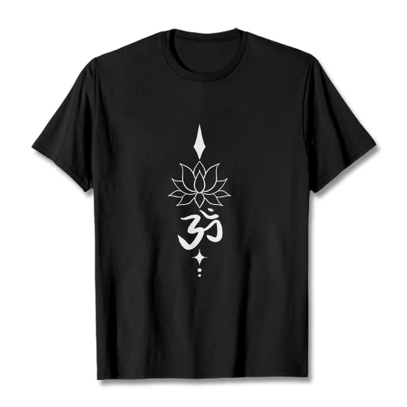 Buddha Stonesオムシンボル ロータスTシャツ - 黒 - 2XL - image 1