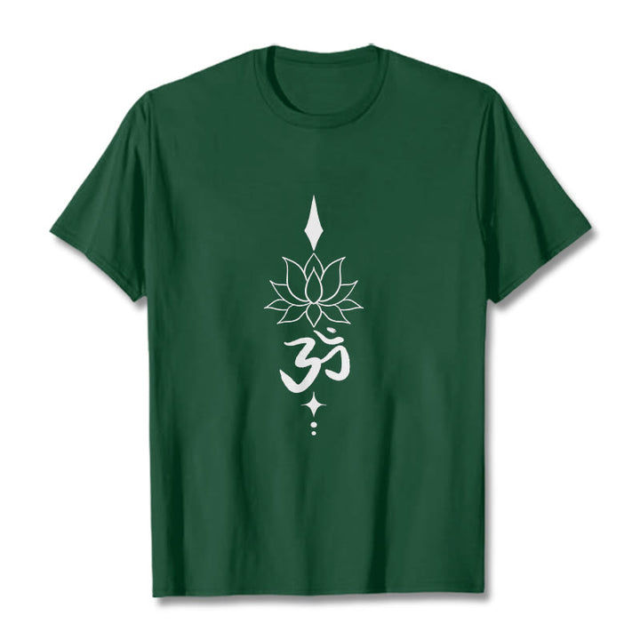 Buddha Stonesオムシンボル ロータスTシャツ - フォレストグリーン - 2XL - image 5