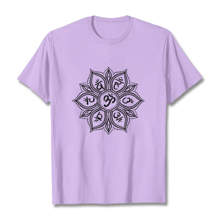 Buddha Stonesマンダラ フラワーオーム・マニ・パドメ・フムマントラ Tシャツ Tシャツ - 梅 - 2XL - image 16
