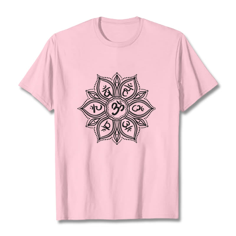 Buddha Stonesマンダラ フラワーオーム・マニ・パドメ・フムマントラ Tシャツ Tシャツ - ライトピンク - 2XL - image 12