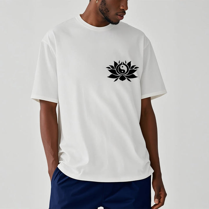 Buddha Stones陰陽 蓮の花 デザイン Tシャツ - image 9