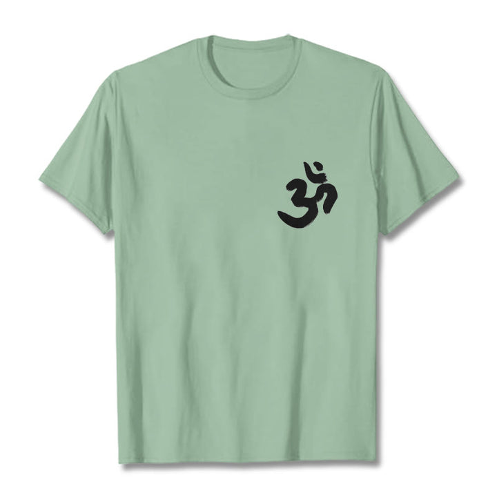 Buddha Stonesのオームシンボル サンスクリットTシャツ - 淡い緑色 - 2XL - image 18