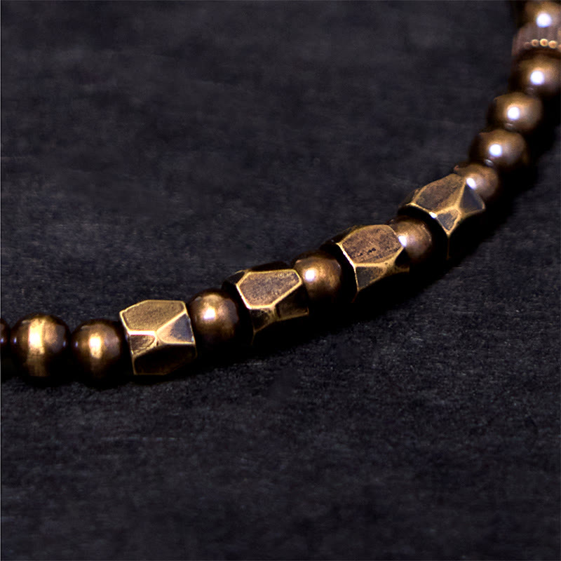 Buddha Stonesヴィンテージ風 シンプルデザイン 銅真鍮ビーズ 富のブレスレット