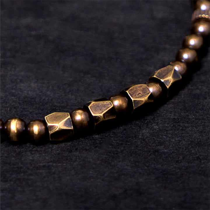 Buddha Stonesヴィンテージ風 シンプルデザイン 銅真鍮ビーズ 富のブレスレット