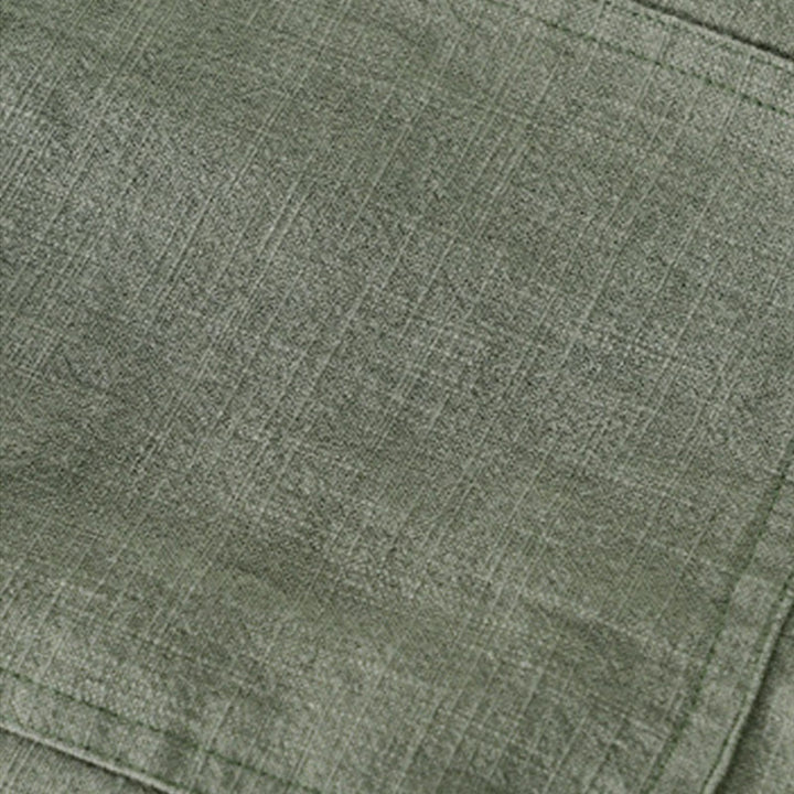 Buddha Stones通勤用 秋冬 無地 ラペル メンズ 長袖 コットンリネン シャツ ポケット付き - image 25