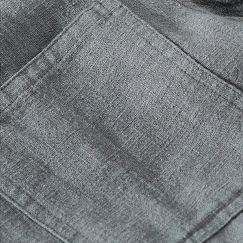 Buddha Stones通勤用 秋冬 無地 ラペル メンズ 長袖 コットンリネン シャツ ポケット付き - image 13