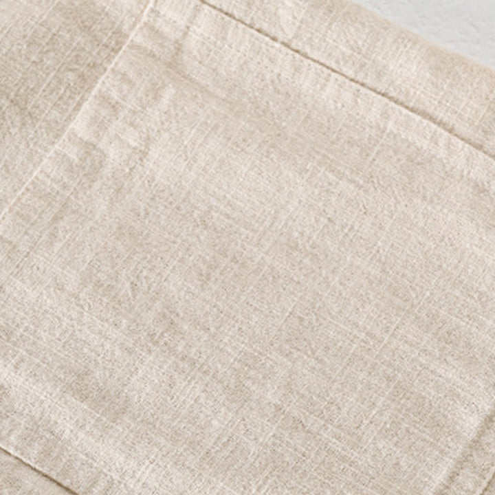 Buddha Stones通勤用 秋冬 無地 ラペル メンズ 長袖 コットンリネン シャツ ポケット付き - image 6