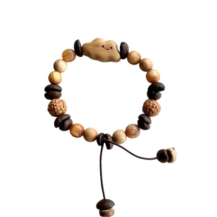 Buddha Stones天然不規則雲コーヒー豆白檀保護ブレスレット - image 7