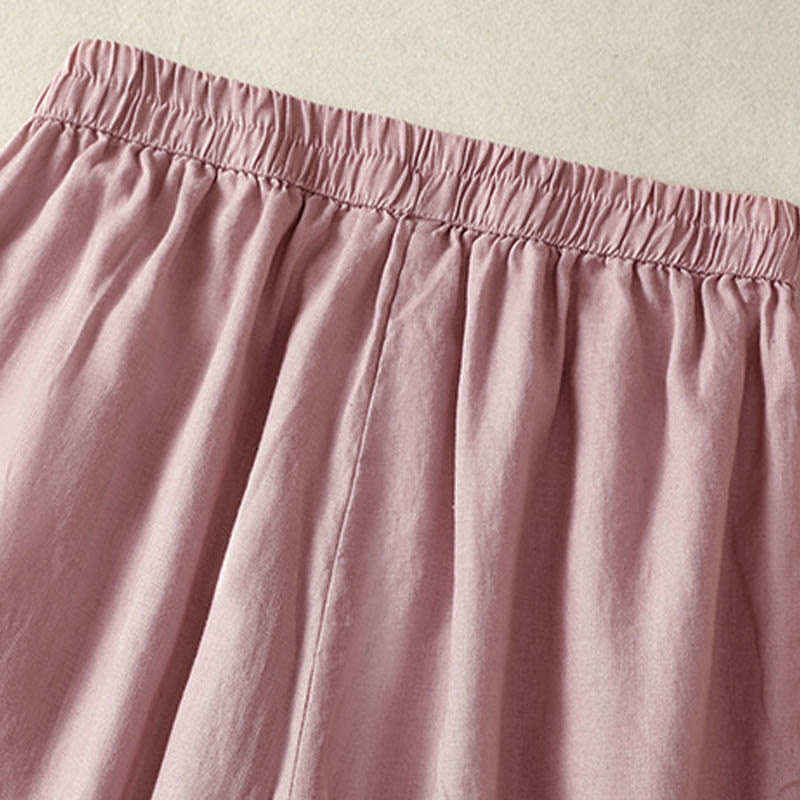 Buddha Stonesカジュアル 無地 レース サイドデザイン 7-8丈 コットンリネン レディース ハーレムパンツ ポケット付き - image 12
