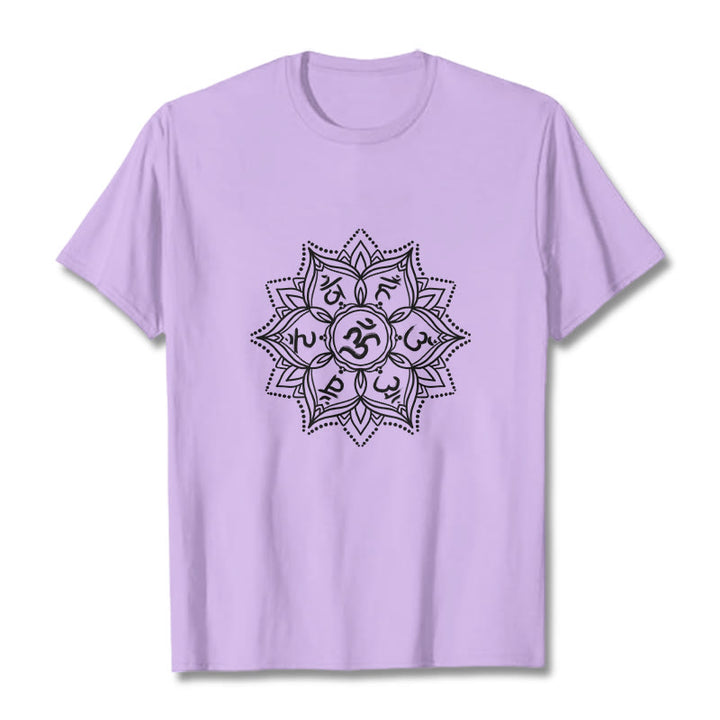 Buddha Stones曼荼羅花オーム・マニ・パドメ・フムサンスクリット マントラ Tシャツ - 梅 - 2XL - image 16