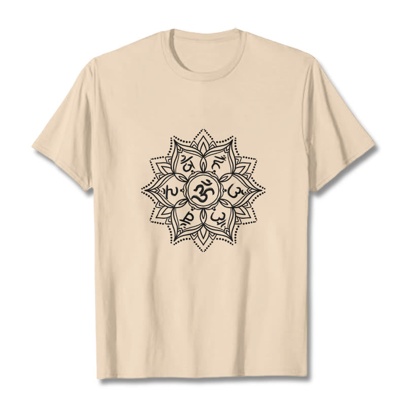 Buddha Stones曼荼羅花オーム・マニ・パドメ・フムサンスクリット マントラ Tシャツ - ビスク - 2XL - image 10