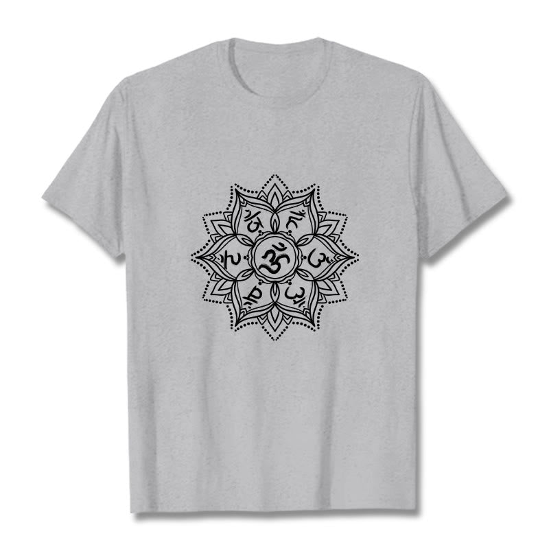 Buddha Stones曼荼羅花オーム・マニ・パドメ・フムサンスクリット マントラ Tシャツ - ライトグレー - 2XL - image 19