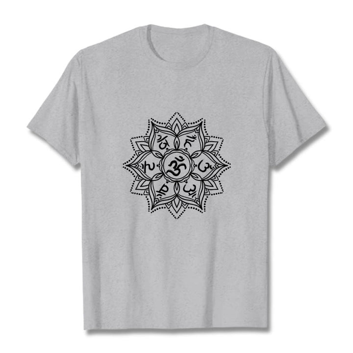 Buddha Stones曼荼羅花オーム・マニ・パドメ・フムサンスクリット マントラ Tシャツ - ライトグレー - 2XL - image 20