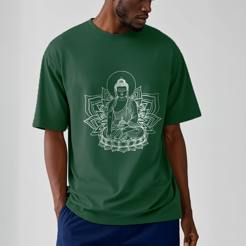 蓮の台座に座る仏陀のBuddha StonesTシャツ - image 11
