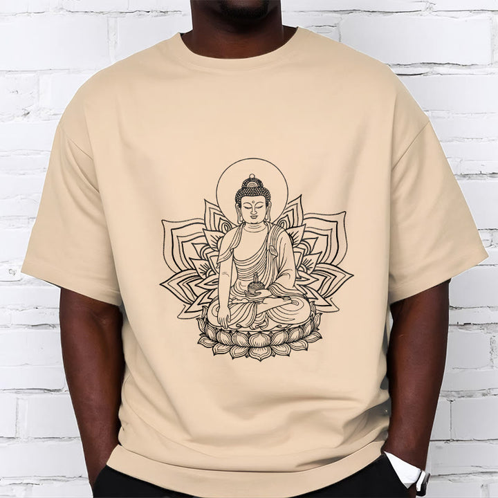 蓮の台座に座る仏陀のBuddha StonesTシャツ - image 9