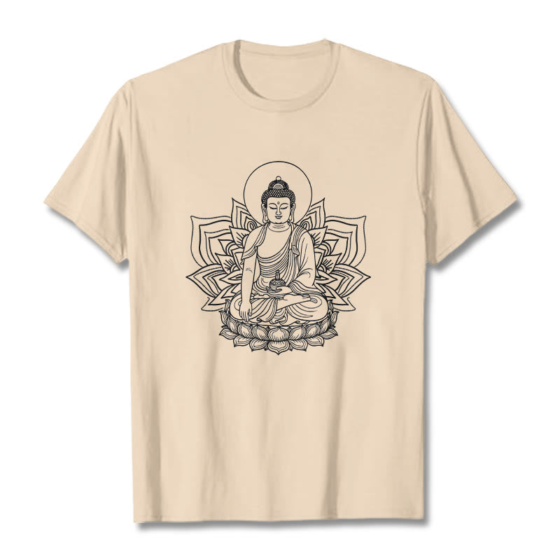 蓮の台座に座る仏陀のBuddha StonesTシャツ - ビスク - 2XL - image 8