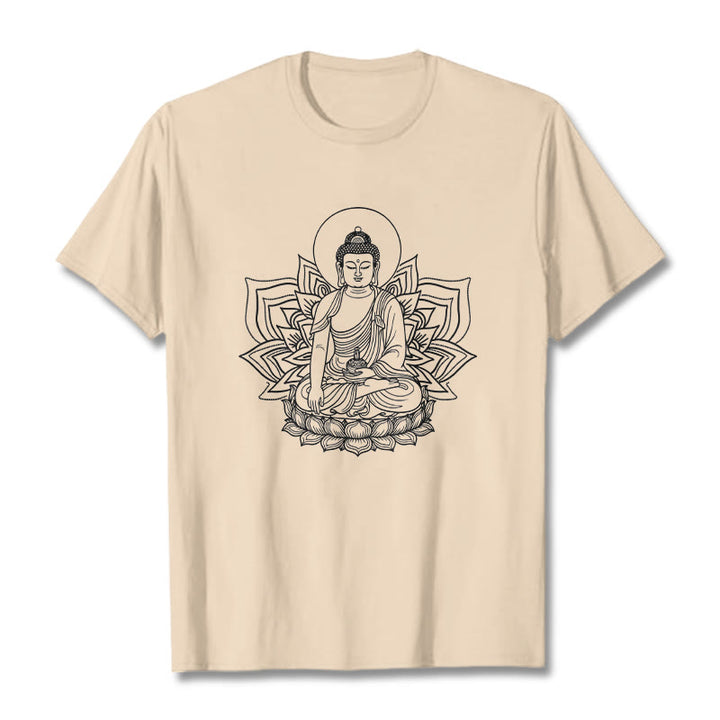 蓮の台座に座る仏陀のBuddha StonesTシャツ - ビスク - 2XL - image 8