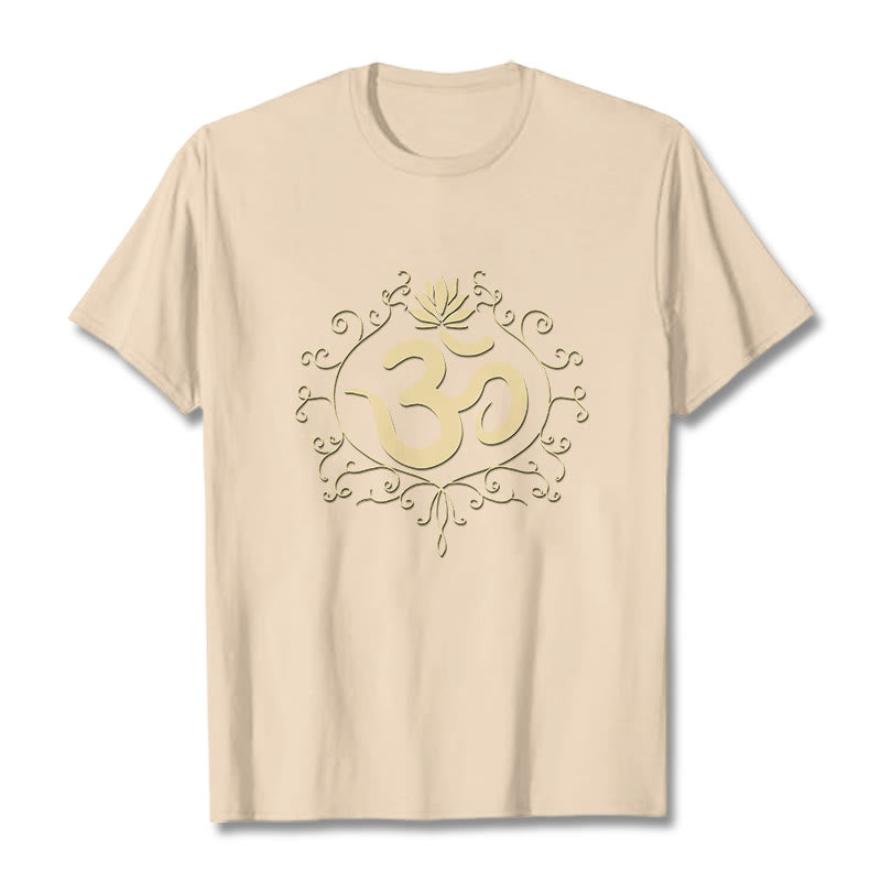 Buddha Stones、オームシンボル、つる、蓮の花Tシャツ - ビスク - 2XL - image 11