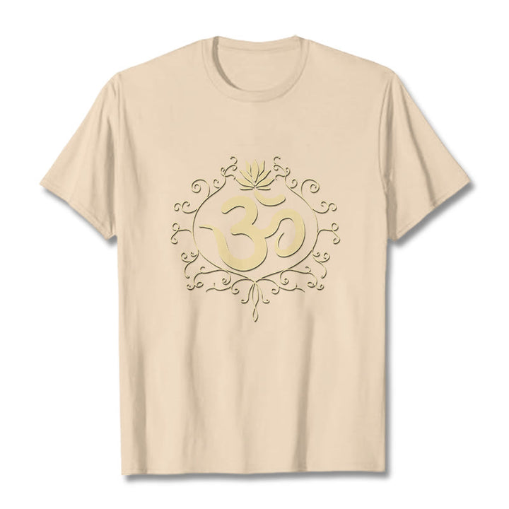 Buddha Stones、オームシンボル、つる、蓮の花Tシャツ - ビスク - 2XL - image 11