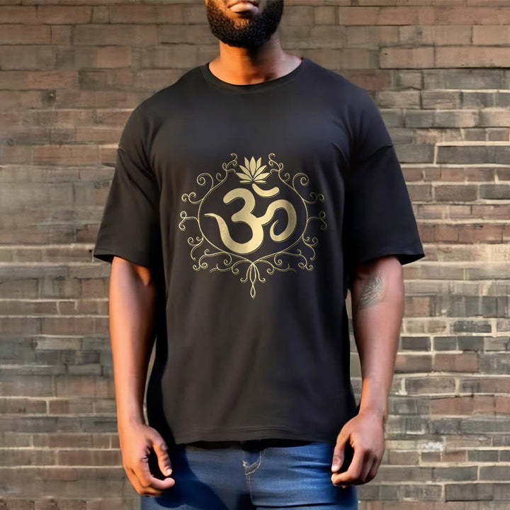 Buddha Stones、オームシンボル、つる、蓮の花Tシャツ - image 3
