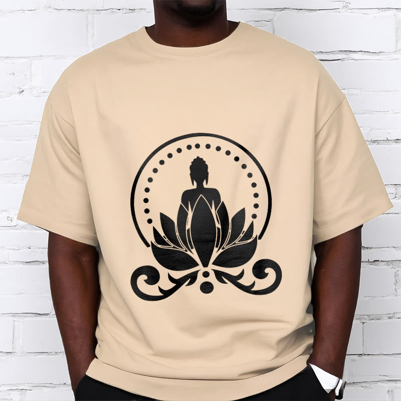 Buddha Stones瞑想 蓮の花に座る仏陀のTシャツ - image 11
