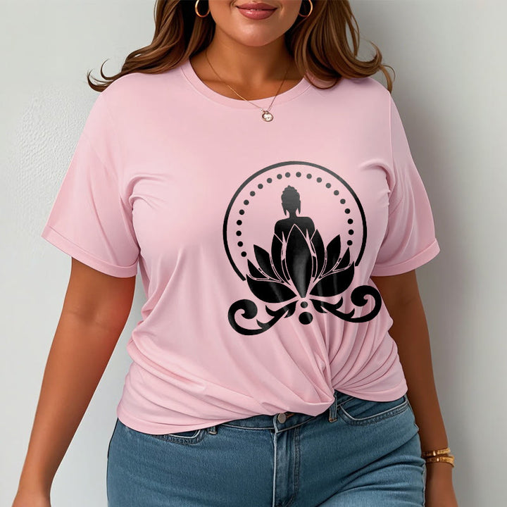 Buddha Stones瞑想 蓮の花に座る仏陀のTシャツ - image 13