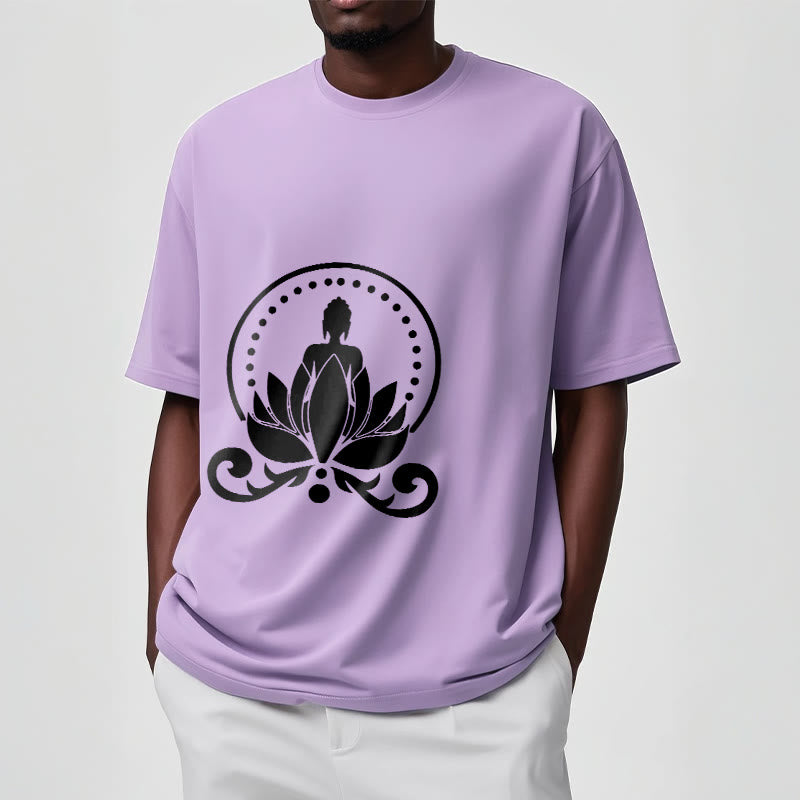 Buddha Stones瞑想 蓮の花に座る仏陀のTシャツ - image 17