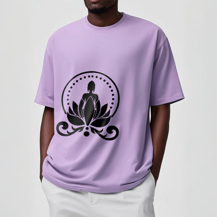 Buddha Stones瞑想 蓮の花に座る仏陀のTシャツ - image 17