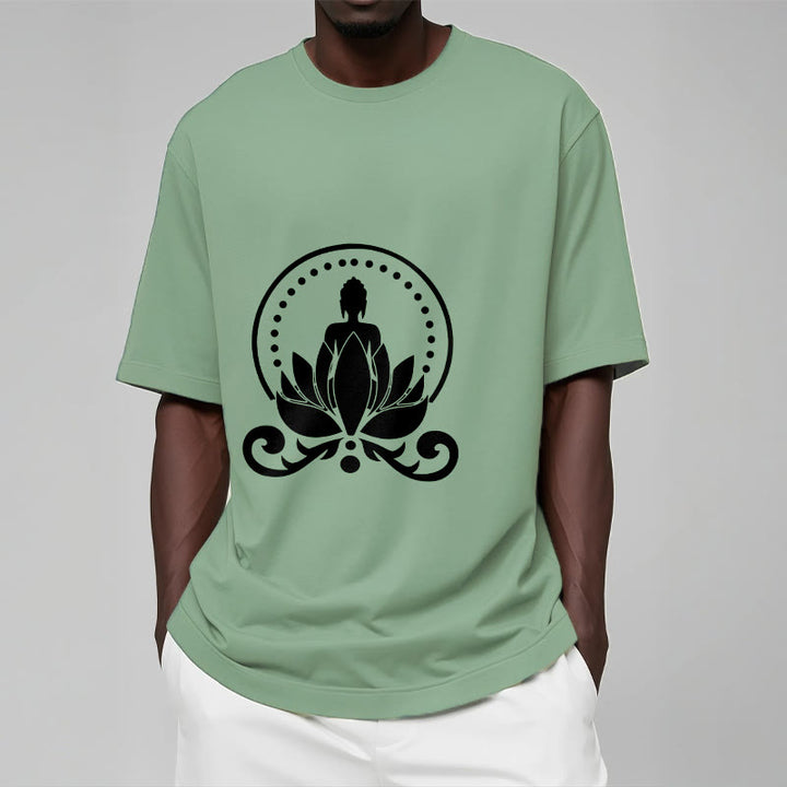 Buddha Stones瞑想 蓮の花に座る仏陀のTシャツ - image 15