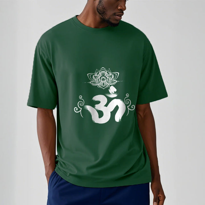 Buddha Stonesオムシンボル サンスクリット フローラルTシャツ - image 5