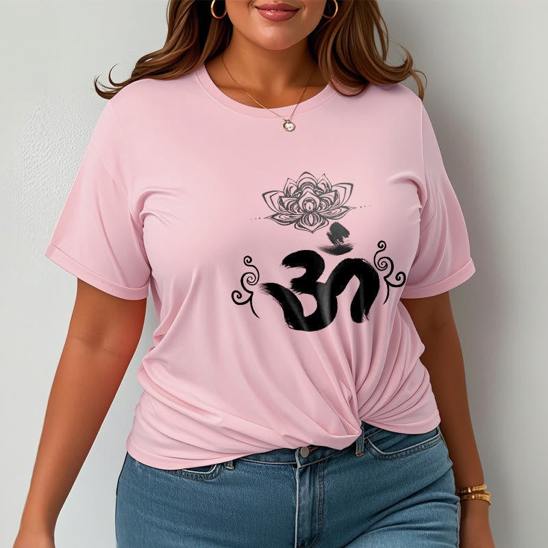Buddha Stonesオムシンボル サンスクリット フローラルTシャツ - image 15