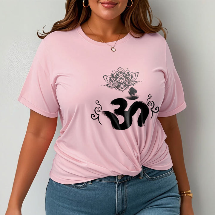 Buddha Stonesオムシンボル サンスクリット フローラルTシャツ - image 15