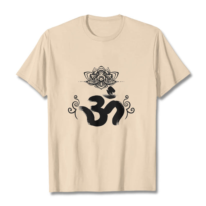 Buddha Stonesオムシンボル サンスクリット フローラルTシャツ - ビスク - 2XL - image 12