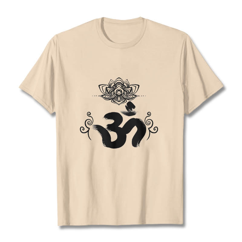 Buddha Stonesオムシンボル サンスクリット フローラルTシャツ - ビスク - 2XL - image 11