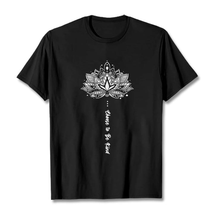 Buddha Stonesは親切を選ぶ 幾何学模様の花Tシャツ - 黒 - 2XL - image 4