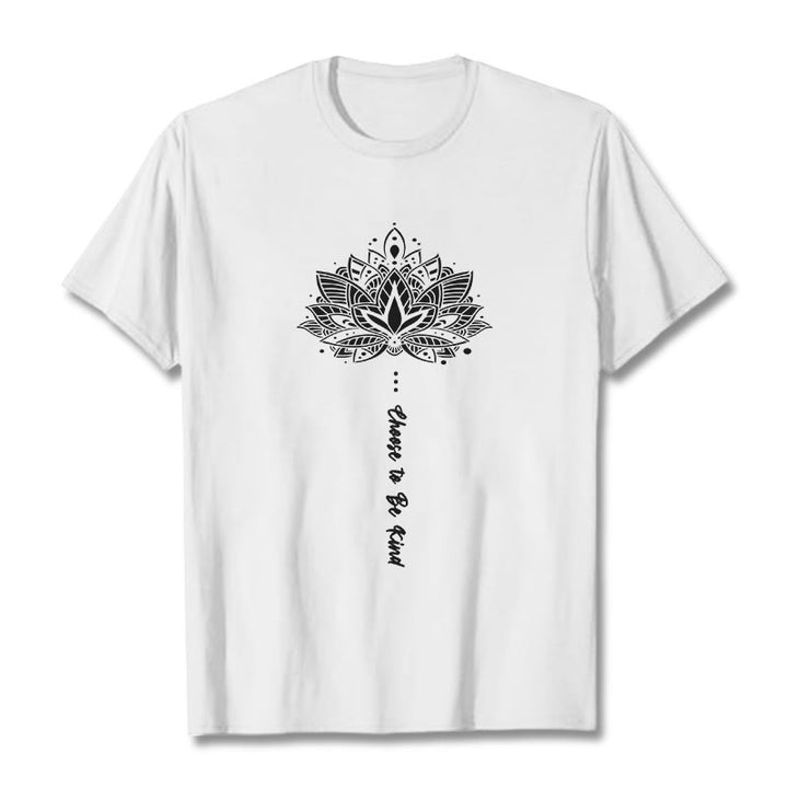 Buddha Stonesは親切を選ぶ 幾何学模様の花Tシャツ - 白 - 2XL - image 7