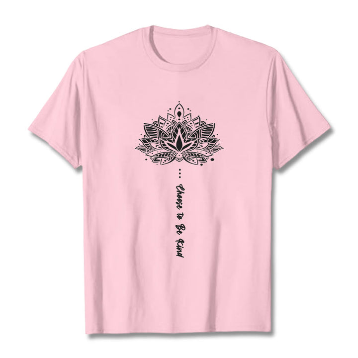 Buddha Stonesは親切を選ぶ 幾何学模様の花Tシャツ - ライトピンク - 2XL - image 12
