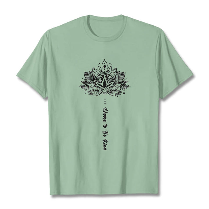 Buddha Stonesは親切を選ぶ 幾何学模様の花Tシャツ - 淡い緑色 - 2XL - image 14