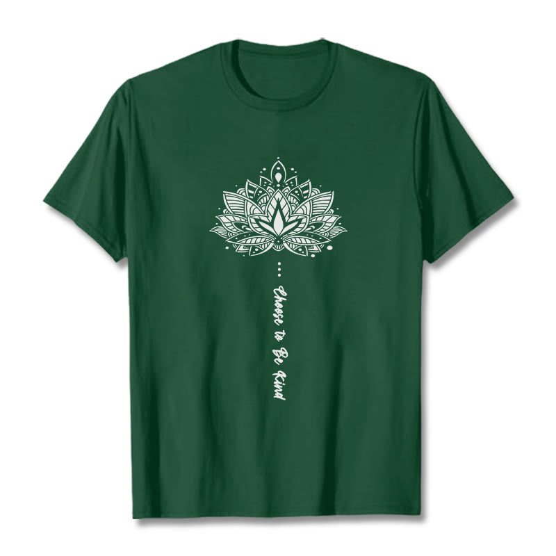 Buddha Stonesは親切を選ぶ 幾何学模様の花Tシャツ - フォレストグリーン - 2XL - image 0