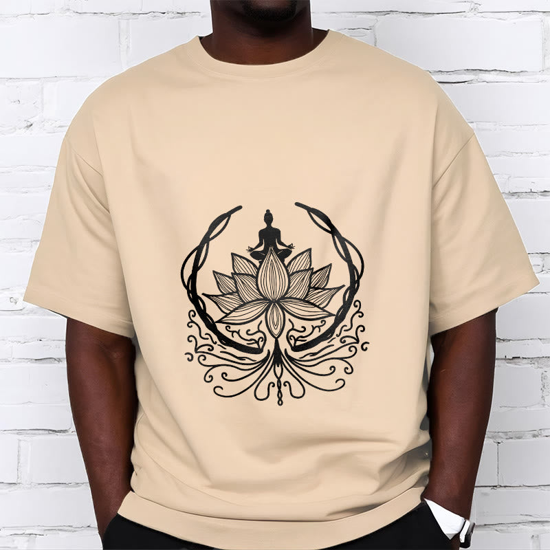Buddha Stones瞑想 蓮の花の中に座る仏陀のTシャツ - image 11