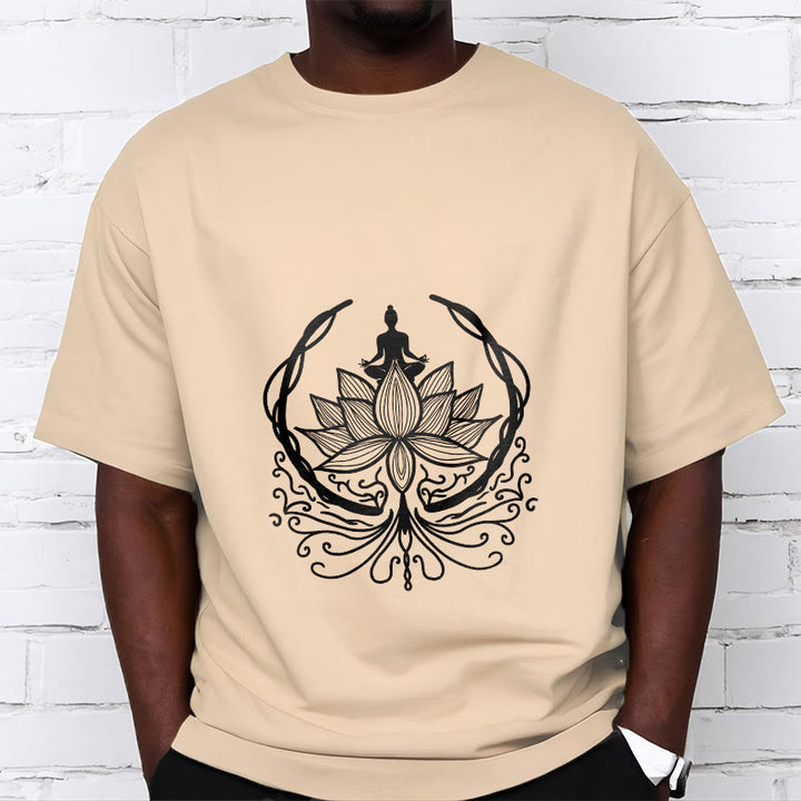 Buddha Stones瞑想 蓮の花の中に座る仏陀のTシャツ - image 11