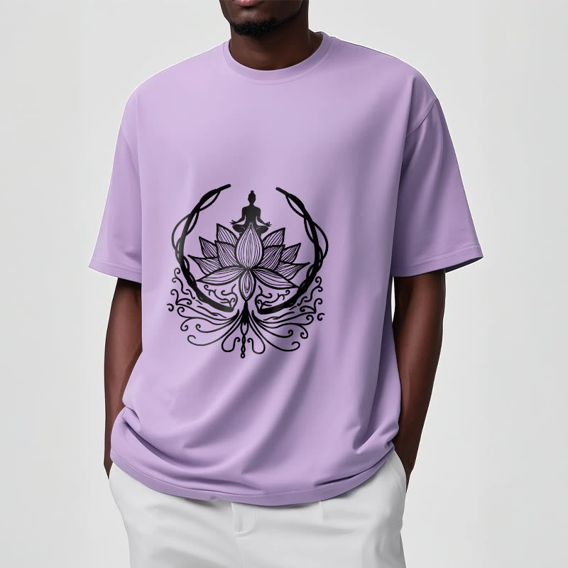 Buddha Stones瞑想 蓮の花の中に座る仏陀のTシャツ - image 17