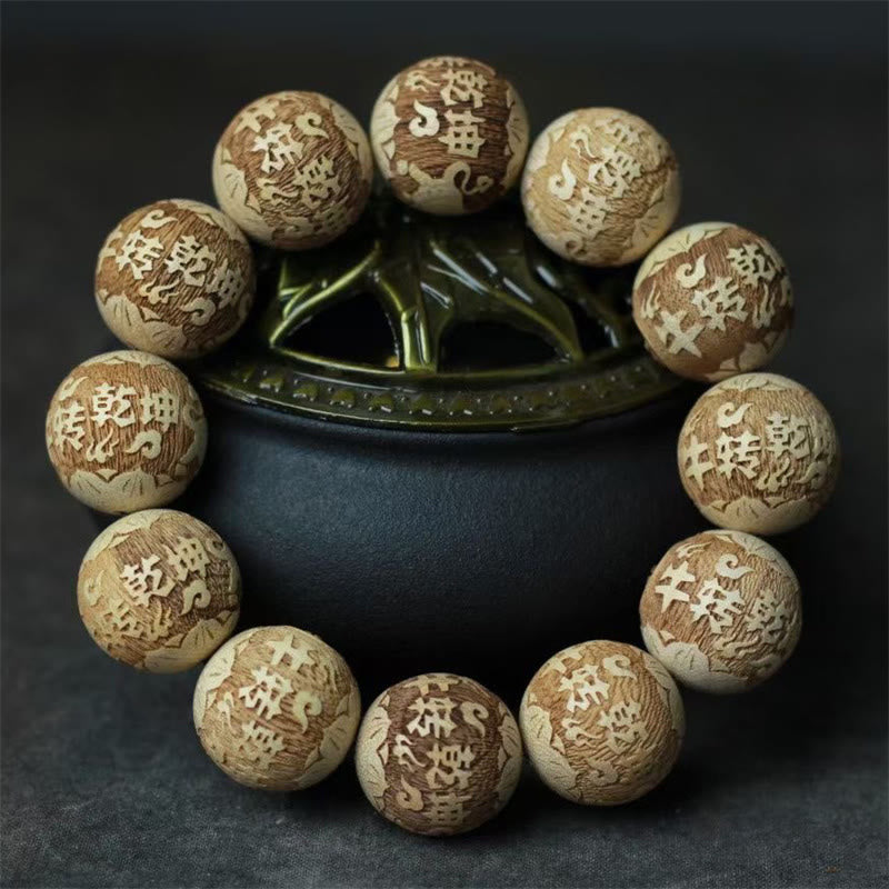 Buddha Stones、樟脳、陰陽、牛の彫刻入り透明ブレスレット - image 5
