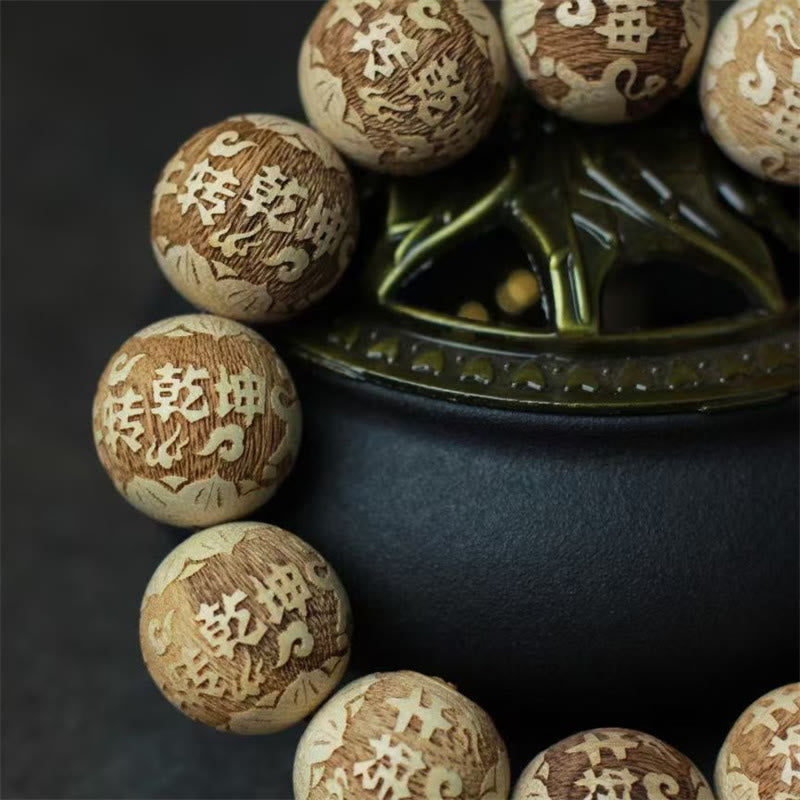 Buddha Stones、樟脳、陰陽、牛の彫刻入り透明ブレスレット - image 8