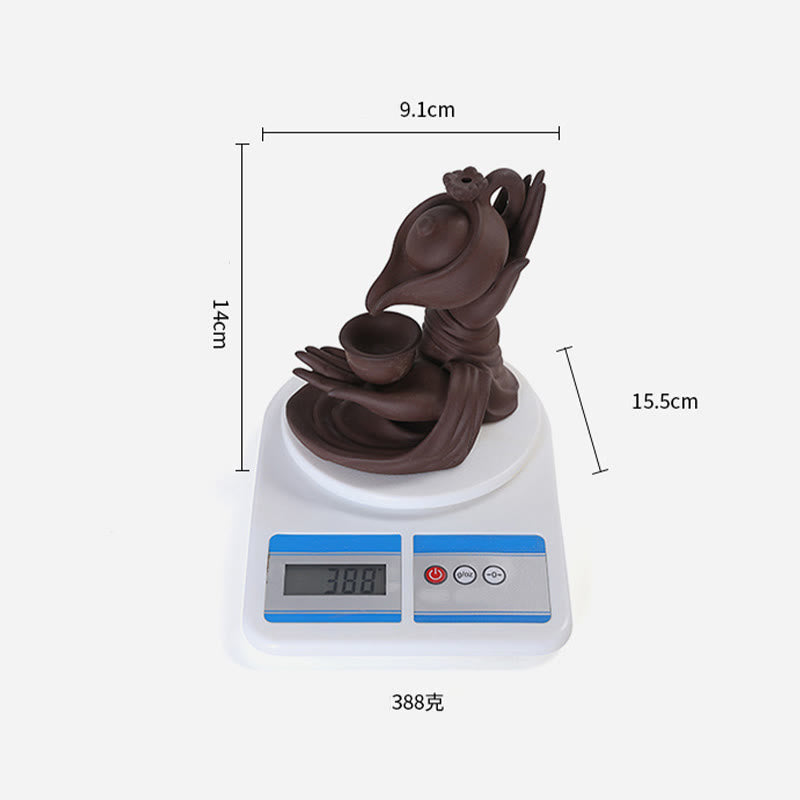 Buddha Stones仏陀の手を持つティーポットカップ セラミック逆流煙噴水 癒しの香炉装飾 - image 21