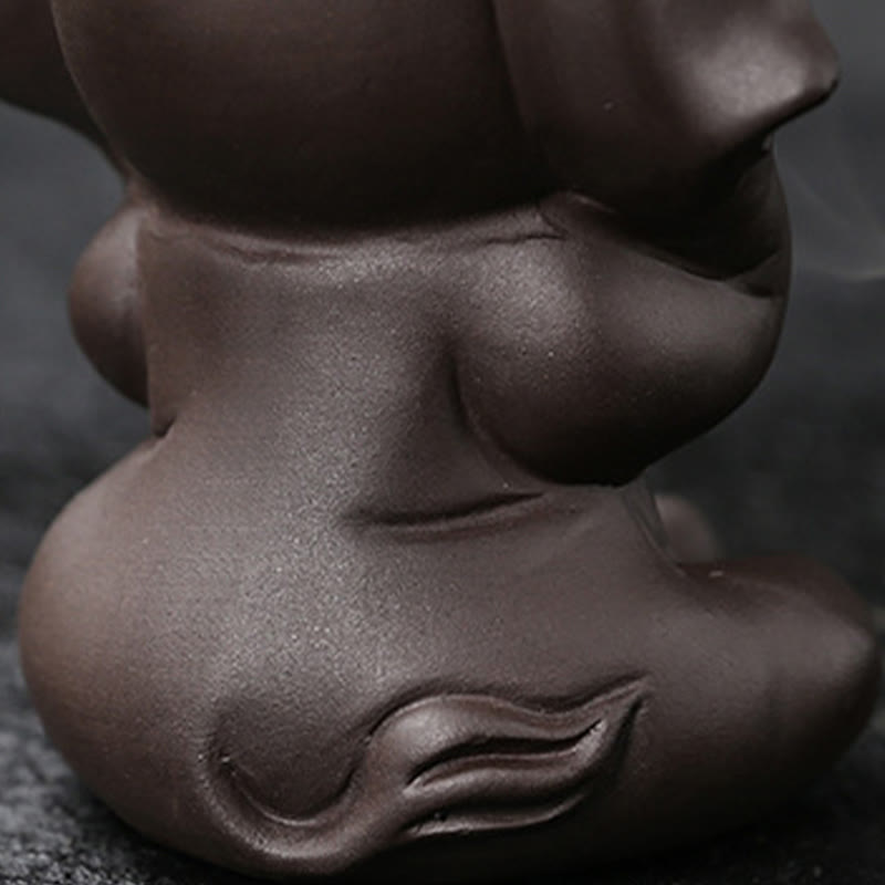 Buddha Stonesかわいい象 紫粘土 逆流煙噴水 平和 癒し 香炉 装飾 - image 25