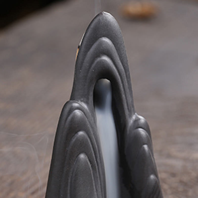 Buddha Stonesリトルモンク山 流水 紫粘土 セラミック ヒーリング 逆流香炉 装飾 - image 9
