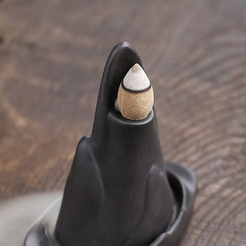 Buddha Stonesリトルモンク山 流水 紫粘土 セラミック ヒーリング 逆流香炉 装飾 - image 9