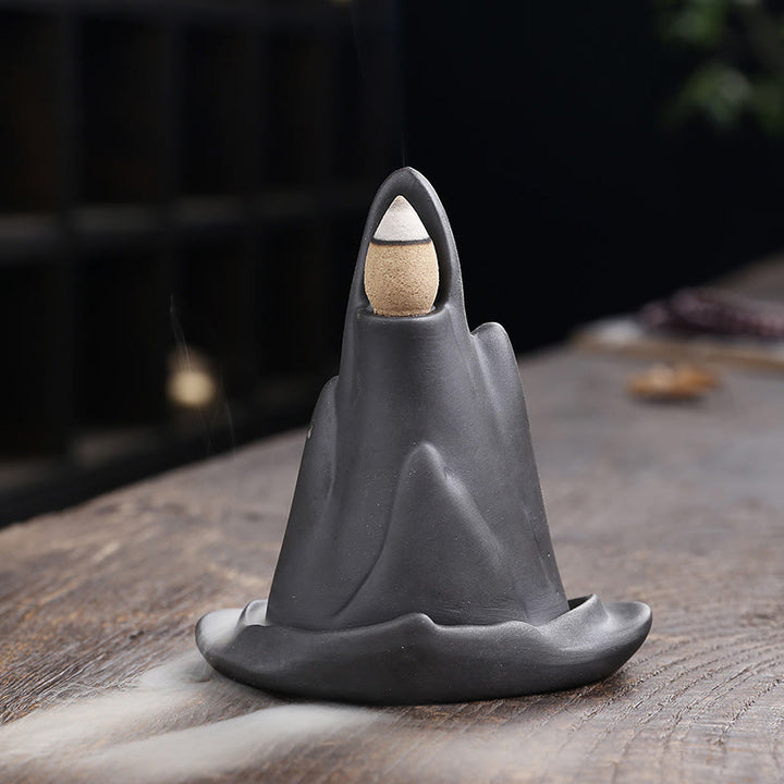 Buddha Stonesリトルモンク山 流水 紫粘土 セラミック ヒーリング 逆流香炉 装飾 - image 2