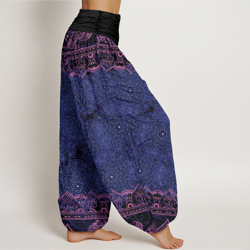 Buddha Stonesのエレガントな曼荼羅花柄デザインレディース伸縮性ウエストハーレムパンツ - image 6
